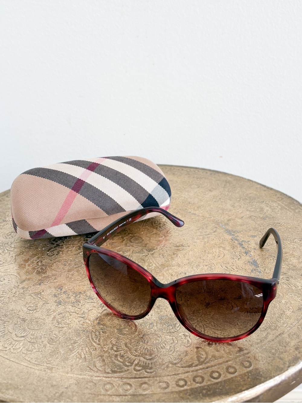 Burberry Maroon Red Sunglasses